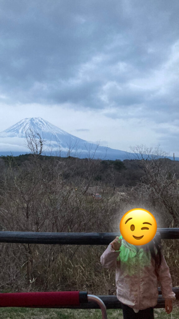 富士山をバックにした写真